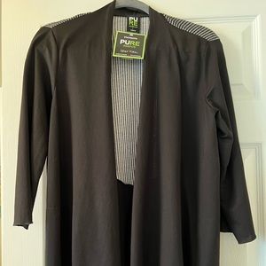 PURE Black 3/4 sleeve open jacket